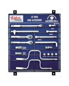 Genius Tools 17 Piece 1/2" Dr. Hand Accessory Display Board - AC-417