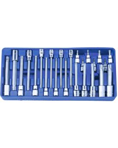 Genius Tools 24 Piece 3/8" & 1/2" Dr. Star Bit Socket Set - BS-3424T