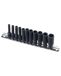 Genius Tools 11 Piece 1/4" Dr. Metric Deep Impact Socket Set - TD-211M