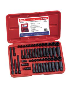 Genius Tools 55 Piece 1/4" Dr. Metric & SAE Impact Socket Set - TF-255MS