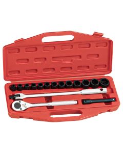 Genius Tools 16 Piece 1/2" Dr. SAE Impact Socket Set - TF-416S