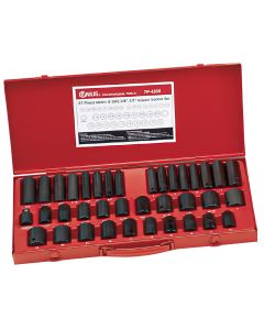 Genius Tools 37 Piece 1/2" Dr. Metric & SAE Impact Socket Set - TF-4338