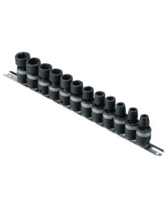 Genius Tools 12 Piece 3/8" Dr. Metric Swivel Impact Socket Set - TG-312M