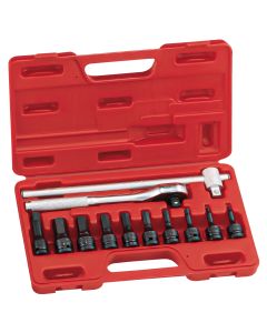 Genius Tools 12 Piece 1/2" Dr. Metric Hex Impact Bit Socket Set (CR-Mo) - TH-412H