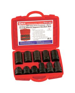 Genius Tools 11 Piece #5 Spline Dr. Metric & SAE Truck Wheel Impact Socket Set (CR-Mo) - TR-511MS