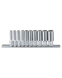 Genius Tools 10 Piece 1/4" Dr. SAE Deep Hand Socket Set (12-Point) - TW-210SD