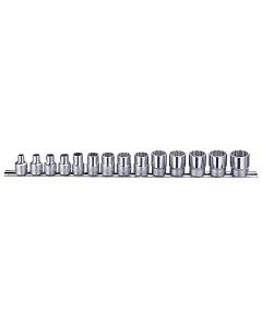 Genius Tools 14 Piece 3/8" Dr. SAE Hand Socket Set (12-Point) - TW-314S