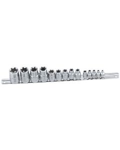 Genius Tools 14 Piece 1/4”, 3/8” & 1/2" Dr. Star Hand Socket Set - TX-23414