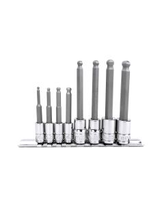 8 Piece 1/4" & 3/8" Dr. Metric Wobble Hex Bit Socket Set