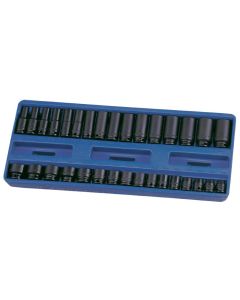 Genius Tools 32 Piece 3/8" Dr. Metric Deep Impact Socket Set (CR-Mo) - CM-332M