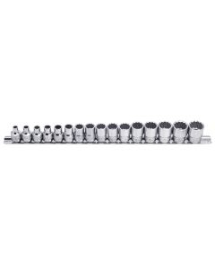 Genius Tools 16 Piece 3/8" Dr. Metric Hand Socket Set (12-Point) - TW-316M