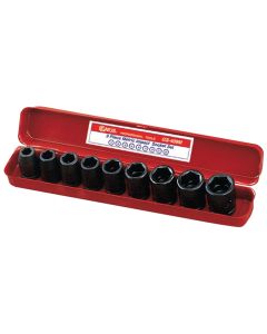 Genius Tools 9 Piece 1/2" Dr. Metric Impact Socket Set (CR-Mo) - GS-409M