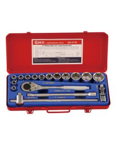 Genius Tools 17 Piece 1/2" Dr. SAE Hand Socket Set - GS-417S