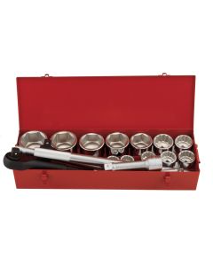 Genius Tools 16 Piece 1" Dr. Metric Hand Socket Set (6 & 12-Point) (CR-Mo) - GS-816M