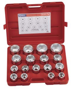 Genius Tools 17 Piece 1" Dr. Metric Hand Socket Set (CR-Mo) - GS-817M