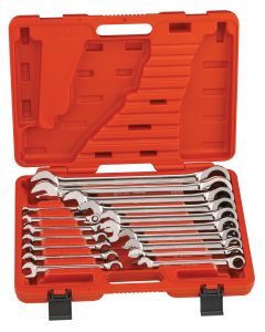 Genius Tools 17 Piece Metric Combination Ratcheting Wrench Set - GW-7617M