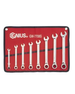 Genius Tools 8 Piece SAE Combination Ratcheting Wrench Set - GW-7708S