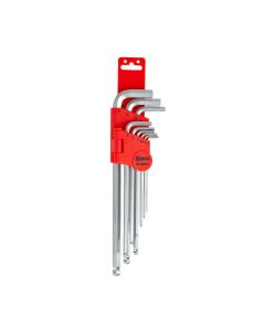 Genius Tools 9 Piece Metric Wobble Hex Key Wrench Set (S2 Tool Steel) - HK-09MBS