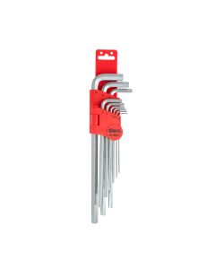 Genius Tools 9 Piece Metric Long Hex Key Wrench Set (S2 Tool Steel) - HK-09MLS