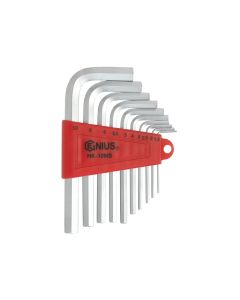 Genius Tools 10 Piece Metric Hex Wrench Set (S2 Tool Steel) - HK-10MS