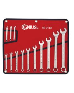 Genius Tools 13 Piece Metric Combination Wrench (Matte Finish) - HS-013M