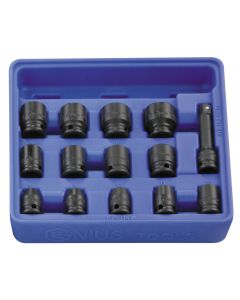 Genius Tools 14 Piece 3/8" Dr. Metric Impact Socket Set (CR-Mo) - IS-314M