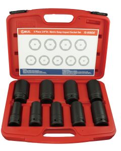 Genius Tools 9 Piece 3/4" Dr. Metric Deep Impact Socket Set (CR-Mo) - IS-609DE