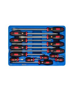 Genius Tools 14 Piece Slotted, Phillips & Posidriv Screwdriver Set - MS-014