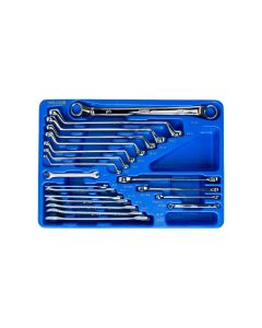 Genius Tools 20 Piece Metric Offset Box End, Open End & E-Star Wrench Set - MS-020B