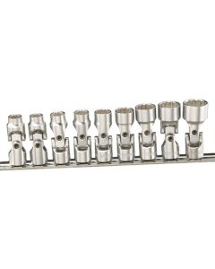 Genius Tools 9 Piece 1/4" Dr. Metric Universal Hand Socket Set (12-Point) - US-209M